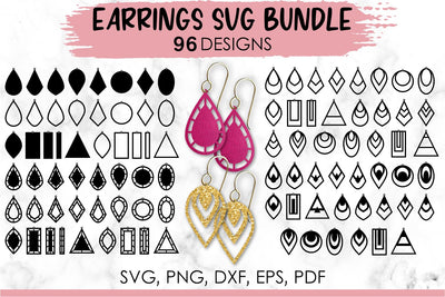Earring svg, Geometric earrings, Faux leather earrings, Leather earring svg, Teardrop earrings svg, Earrings bundle, Jewelry svg, Cricut earrings, Earrings template, Jewelry svg. Png, Jpg, Dxf, Eps Svg, Cut File for Cricut and Silhouette. SVG KatineDesign 