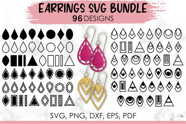 Earring svg, Geometric earrings, Faux leather earrings, Leather earring svg, Teardrop earrings svg, Earrings bundle, Jewelry svg, Cricut earrings, Earrings template, Jewelry svg. Png, Jpg, Dxf, Eps Svg, Cut File for Cricut and Silhouette. SVG KatineDesign 