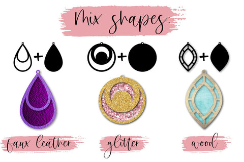 Earring svg, Geometric earrings, Faux leather earrings, Leather earring svg, Teardrop earrings svg, Earrings bundle, Jewelry svg, Cricut earrings, Earrings template, Jewelry svg. Png, Jpg, Dxf, Eps Svg, Cut File for Cricut and Silhouette. SVG KatineDesign 