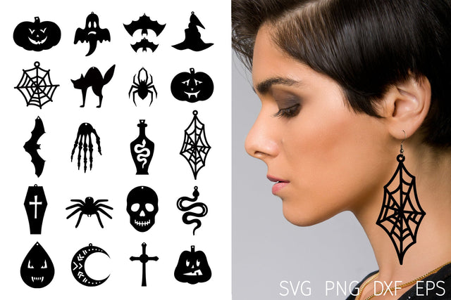 Earring svg, Halloween earrings faux leather, Earring bundle SVG Digital Rainbow Shop 