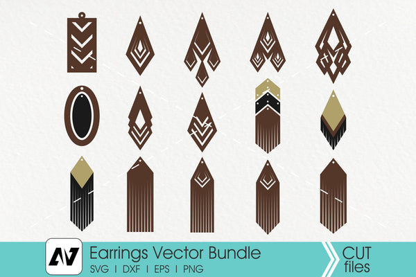 Set of 24 Faux Leather Earrings - SVG DXF EPS - Cricut and Silhouette By  CleanCutCreative | TheHungryJPEG