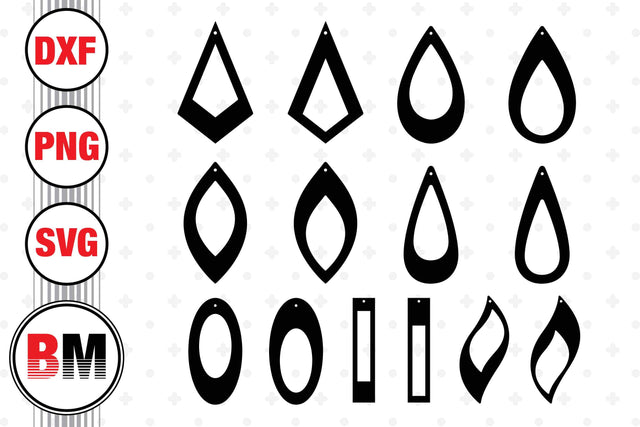 Earring SVG, PNG, DXF Files SVG BMDesign 