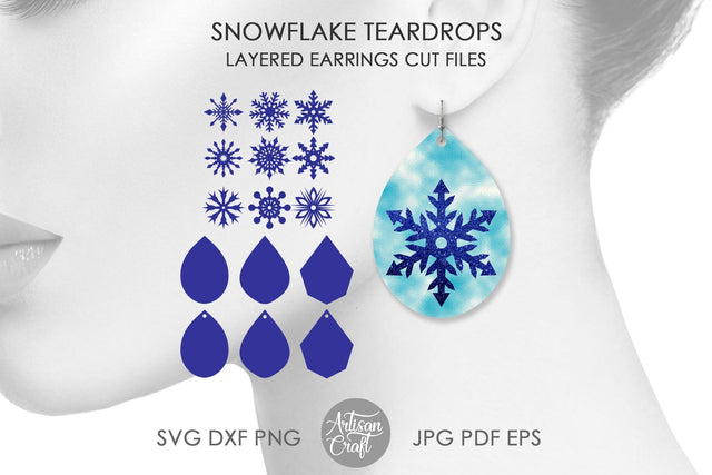 Earring SVG, Snowflake Earring SVG SVG Artisan Craft SVG 