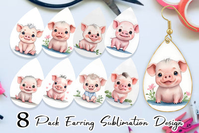 Earring teardrop sublimation design SVG artnoy 