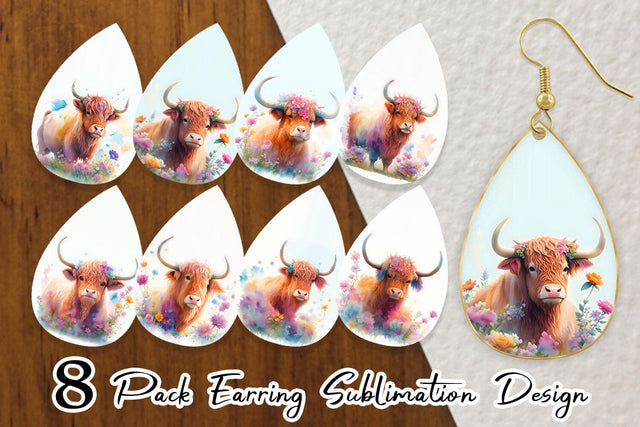 Earring teardrop sublimation design SVG artnoy 