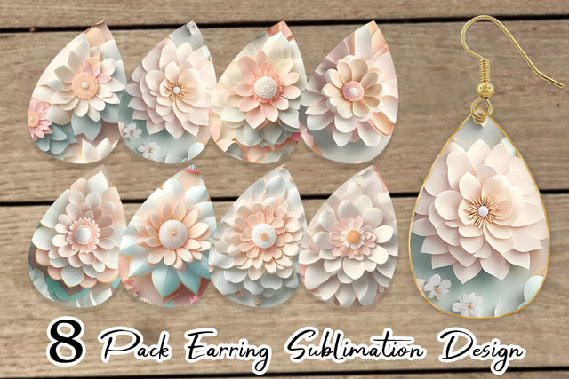 Earring teardrop sublimation design SVG artnoy 