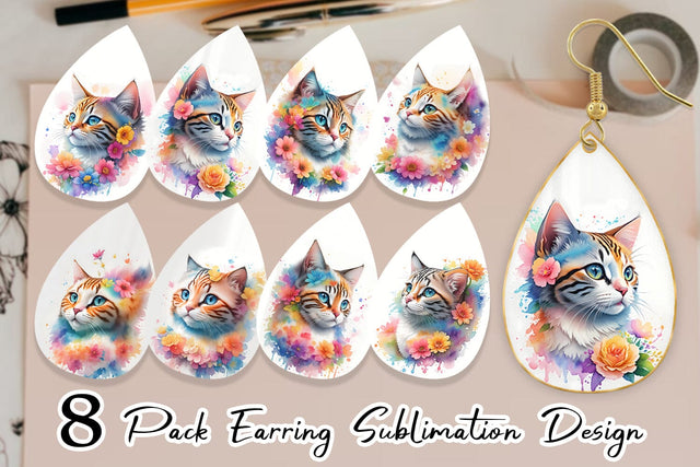 Earring teardrop sublimation design SVG artnoy 