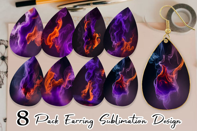 Earring teardrop sublimation design SVG artnoy 