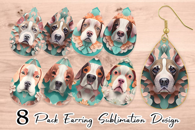 Earring teardrop sublimation design SVG artnoy 