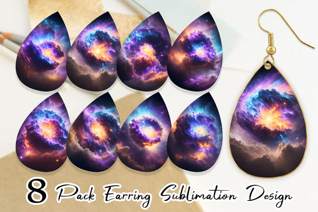 Earring teardrop sublimation design SVG artnoy 