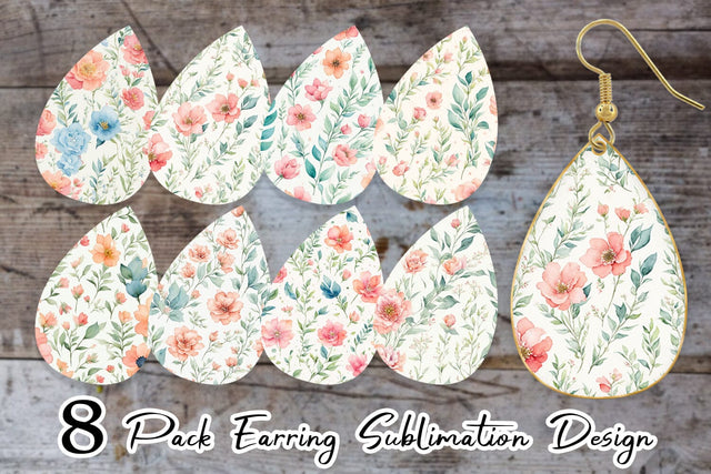 Earring teardrop sublimation design SVG artnoy 