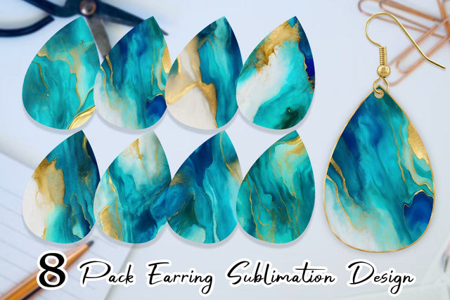 Earring teardrop sublimation design SVG artnoy 