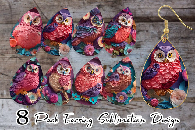 Earring teardrop sublimation design SVG artnoy 