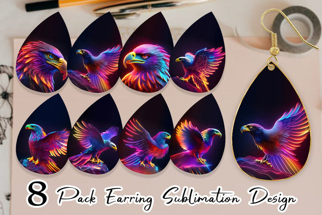 Earring teardrop sublimation design SVG artnoy 