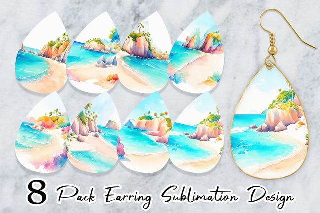 Earring teardrop sublimation design SVG artnoy 