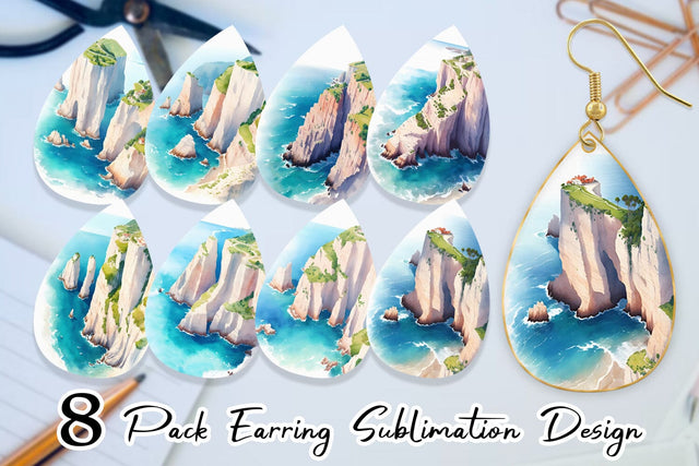 Earring teardrop sublimation design SVG artnoy 