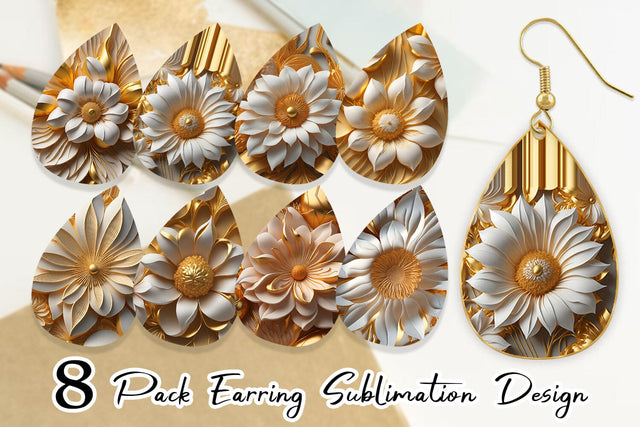 Earring teardrop sublimation design SVG artnoy 