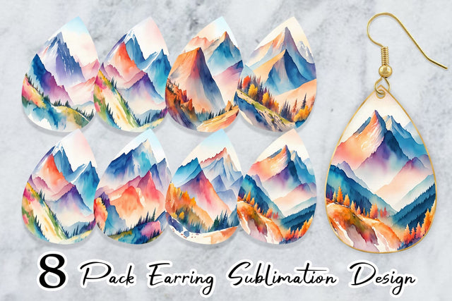 Earring teardrop sublimation design SVG artnoy 