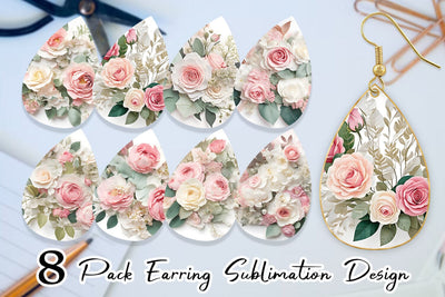 Earring teardrop sublimation design SVG artnoy 