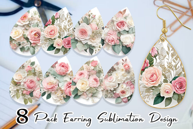 Earring teardrop sublimation design SVG artnoy 