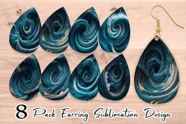 Earring teardrop sublimation design SVG artnoy 