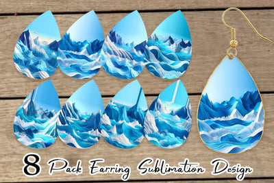 Earring teardrop sublimation design SVG artnoy 