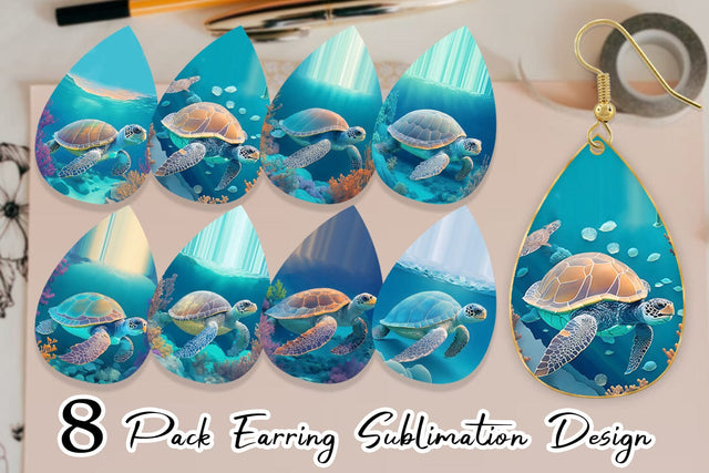 Earring teardrop sublimation design SVG artnoy 