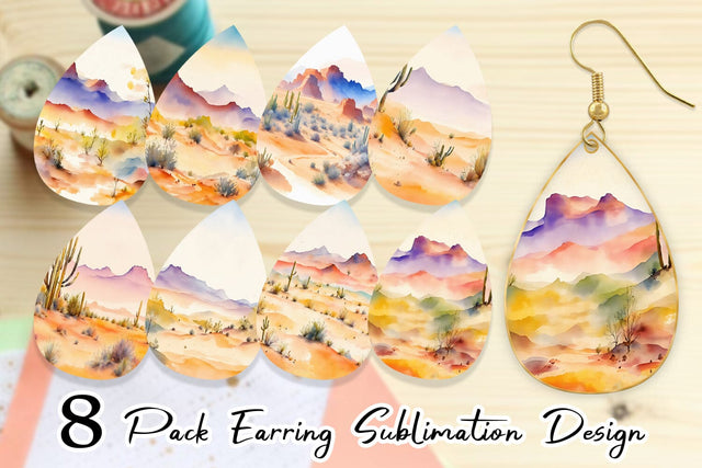Earring teardrop sublimation design SVG artnoy 