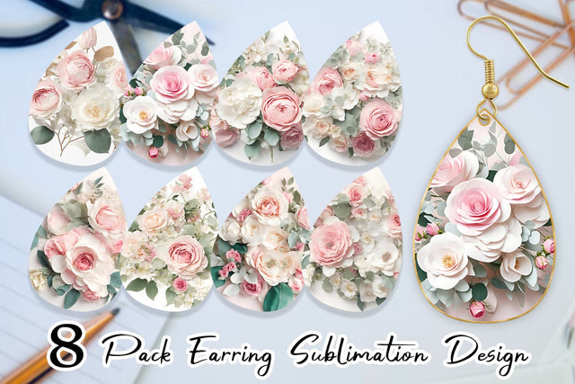 Earring teardrop sublimation design SVG artnoy 