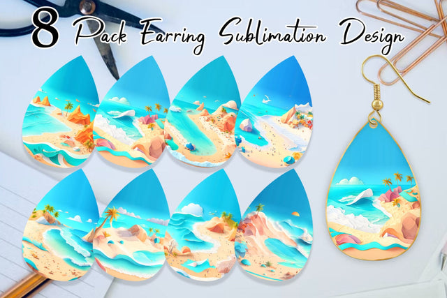 Earring teardrop sublimation design SVG artnoy 