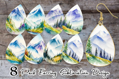 Earring teardrop sublimation design SVG artnoy 