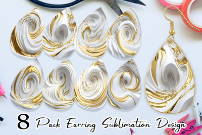 Earring teardrop sublimation design SVG artnoy 