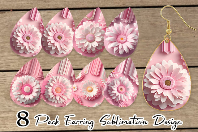 Earring teardrop sublimation design SVG artnoy 