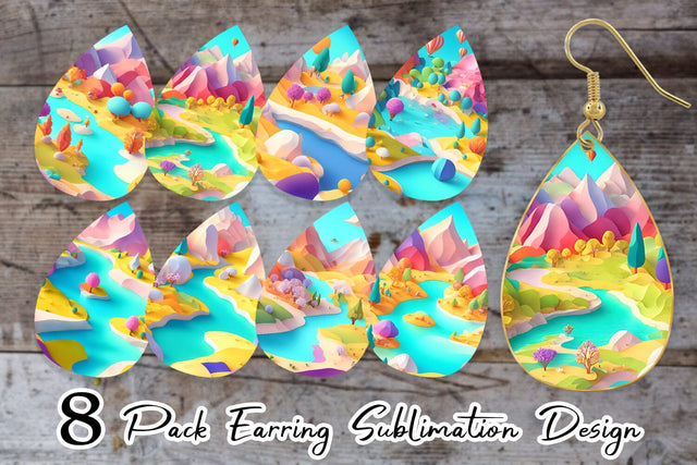 Earring teardrop sublimation design SVG artnoy 
