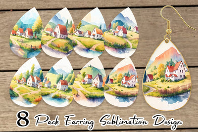 Earring teardrop sublimation design SVG artnoy 