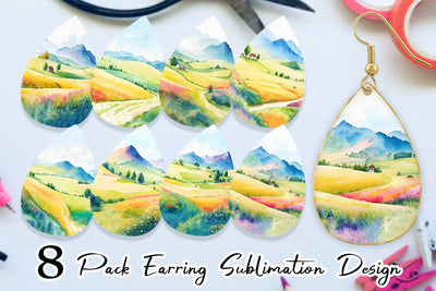 Earring teardrop sublimation design SVG artnoy 