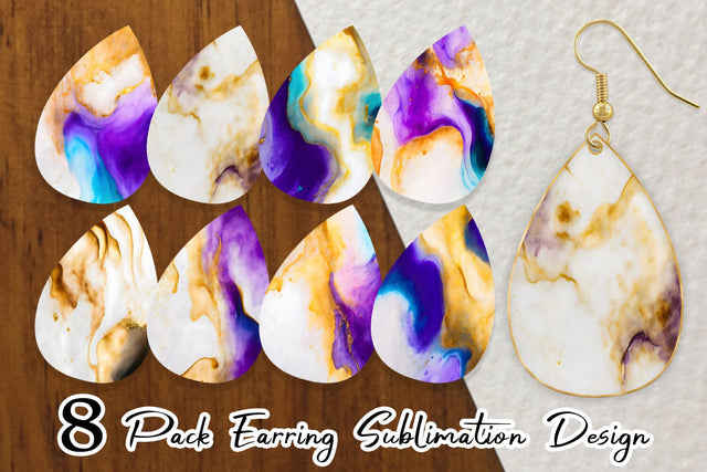 Earring teardrop sublimation design SVG artnoy 