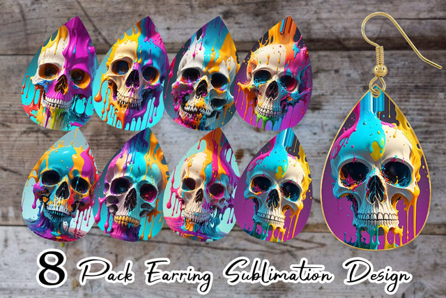 Earring teardrop sublimation design SVG artnoy 