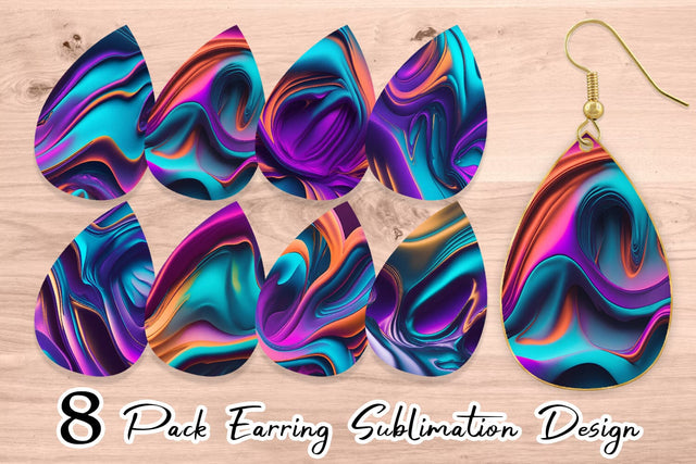 Earring teardrop sublimation design SVG artnoy 