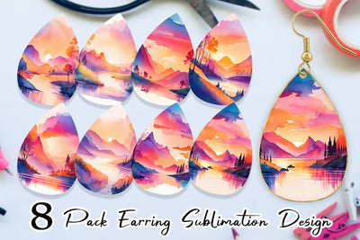 Earring teardrop sublimation design SVG artnoy 