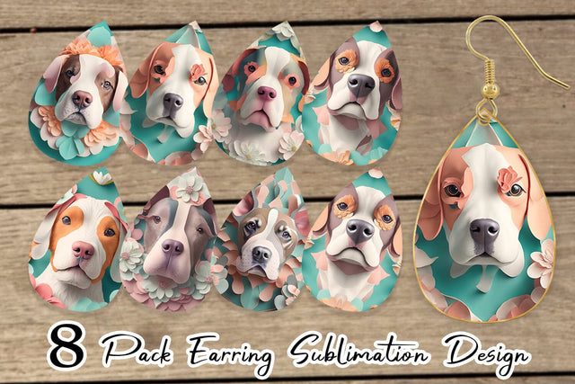 Earring teardrop sublimation design SVG artnoy 