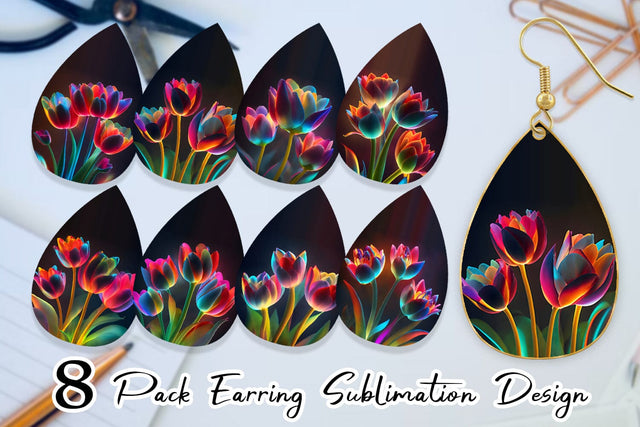 Earring teardrop sublimation design SVG artnoy 