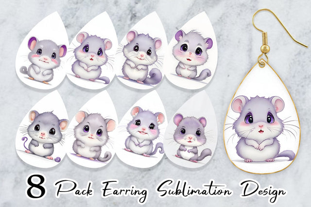 Earring teardrop sublimation design SVG artnoy 