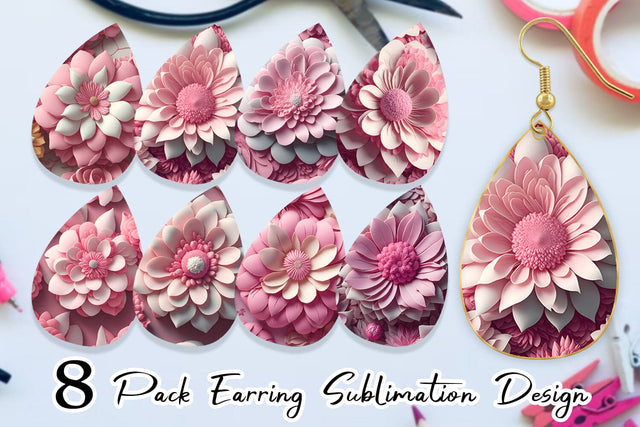 Earring teardrop sublimation design SVG artnoy 