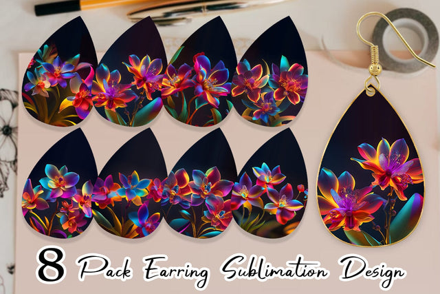 Earring teardrop sublimation design SVG artnoy 