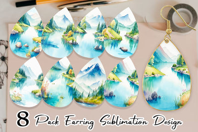 Earring teardrop sublimation design SVG artnoy 