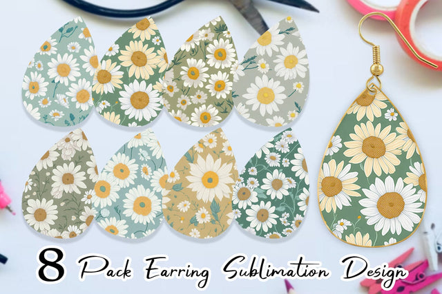 Earring teardrop sublimation design SVG artnoy 