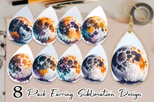 Earring teardrop sublimation design SVG artnoy 