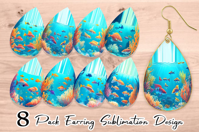 Earring teardrop sublimation design SVG artnoy 