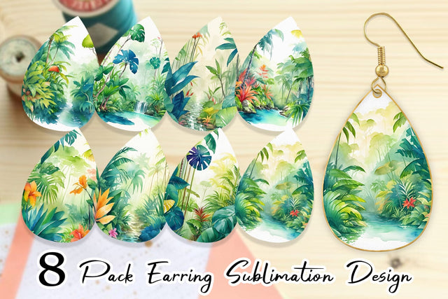 Earring teardrop sublimation design SVG artnoy 